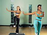 Women doing Aerobics in Gym