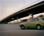 Car Driving Under Bridge, Christchurch, South Island, New Zealand