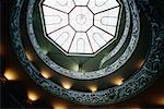 Looking up at Spiral Staircase and Domed Ceiling of Vatican Museum, Vatican City, Rome, Italy