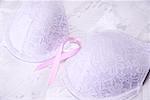 Soutien-gorge et ruban de sensibilisation du Cancer des seins