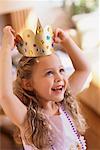 Girl Wearing Paper Crown