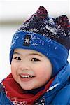 Boy Bundled up in Winter