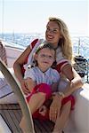 Mother and Daughter on Boat