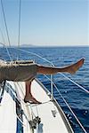 Legs Relaxing on Boat