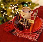 Biscuits et chocolat chaud pour le père Noël