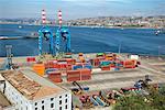 Overview of Harbor, Valparaiso, Chile