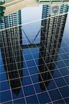 Reflection of the Petronas Twin Towers, Kuala Lumpur, Malaysia