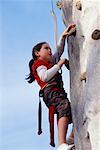 Girl Climbing Rock Wall