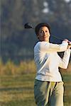 Portrait of Woman Playing Golf