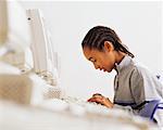 Student Using Computer in Classroom