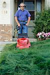 Man Mowing the Lawn, Calgary, Alberta, Canada