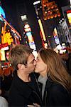 Couple Kissing on New Year's Eve, Times Square, New York City, New York, USA