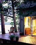 Deck of Cottage Overlooking Lake