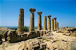 Tempelruinen, Tal der Tempel, Tempel von Ercole, Agrigento, Sizilien, Italien