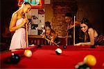 Friends Playing Pool