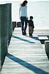 Mother and Son On Dock