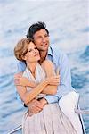 Man and Woman Drinking Champagne On Boat