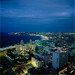 City Lights At Night, Havana, Cuba