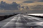 Empty Road, Great Salt Lake, Utah, USA