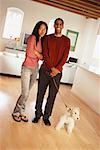 Couple with Dog in New Loft