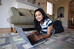 Woman Using Laptop Computer