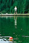 Boy Fishing, Buntzen Lake, British Columbia, Canada