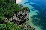 Vue aérienne du littoral, àVatulele, Fidji