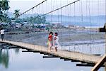 Two Girls Standing on Footbridge, Iligan City, Mindanao, Philippines