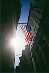American Flag on Wall Street, New York City, New York, USA