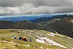 Leute sitzen, Mount Kosciuszko, Kosciuszko-Nationalpark, New-South.Wales, Australien