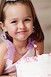 Portrait of Girl With Birthday Cake