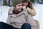 Couple on a sled