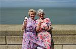 Woman by Waterfront with Ice Cream