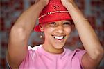 Portrait of A Young Woman With Hat Laughing