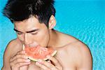 Man Eating Watermelon