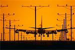 Jet Airplane Landing, LAX, Los Angeles, California, USA