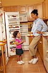 Mother and Daughter with Cupcakes in Kitchen