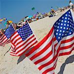 American Flags on Sandcastle