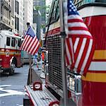 Camions de pompiers, Manhattan, New York, USA