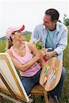 Couple with Easel