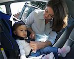 Mutter Tochter Beulanalyse in Autositz