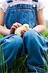 Girl Holding Baby Chicken