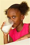 Portrait of Girl Drinking Milk