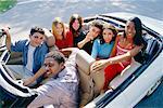 Group of Teens in Convertable