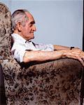 Elderly man in armchair