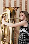 Girl playing tuba