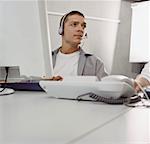Male call centre operator