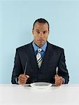 Businessman with Empty Plate