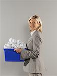 Businesswoman with Recycle Box