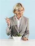 Businesswoman Eating Salad